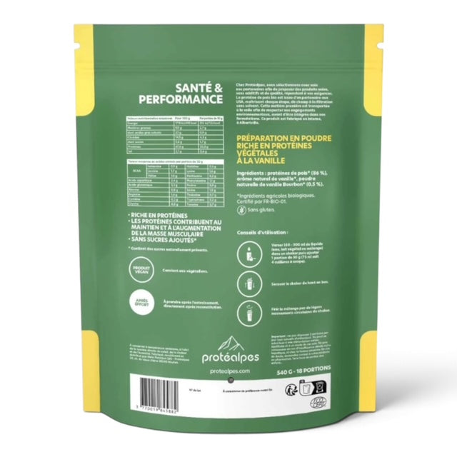 Protéines Végétales BIO Protéalpes Gamme Sans Sucre 540g