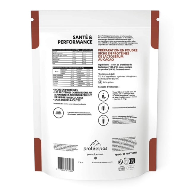 Protéines Whey Protéalpes Gamme Sans Sucre 750g